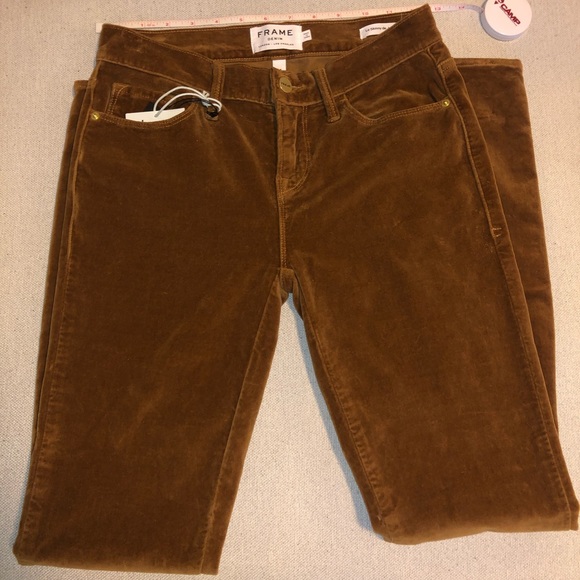 ‼️SOLD‼️ Frame | Le Velveteen Camel Skinny Pants Size: 24 NWT - Picture 2 of 15